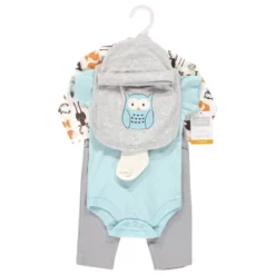 Hudson Baby Infant Unisex Cotton Layette Set, Moose