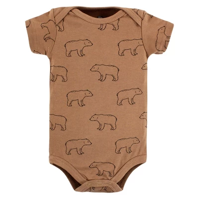 Hudson Baby Cotton Bodysuits, Brown Bear 3 Hudson Baby Cotton Bodysuits, Brown Bear - Image 3