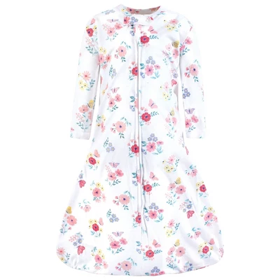 Hudson Baby Infant Girl Long Sleeve Cotton Jersey Sleeping Bag, Sack, Blanket, Butterfly Floral 2 Hudson Baby Infant Girl Long Sleeve Cotton Jersey Sleeping Bag, Sack, Blanket, Butterfly Floral - Image 2