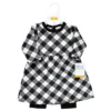 Hudson Baby Toddler Girl Quilted Cotton Dress And Leggings, Black Gold Plaid