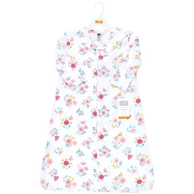 Hudson Baby Infant Girl Long Sleeve Cotton Jersey Sleeping Bag, Sack, Blanket, Butterfly Floral 1 Hudson Baby Infant Girl Long Sleeve Cotton Jersey Sleeping Bag, Sack, Blanket, Butterfly Floral