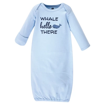Hudson Baby Infant Boy Cotton Gowns, Sailor Whale, Preemie-Newborn 4 Hudson Baby Infant Boy Cotton Gowns, Sailor Whale, Preemie-Newborn - Image 4