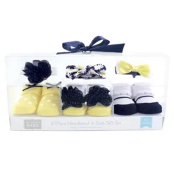 Hudson Baby Infant Girl Headband And Socks Giftset 6pc, Daisy, One Size