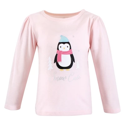 Hudson Baby Infant And Toddler Girl Long Sleeve T-Shirts, Girl Winter Animals 3 Hudson Baby Infant And Toddler Girl Long Sleeve T-Shirts, Girl Winter Animals - Image 3