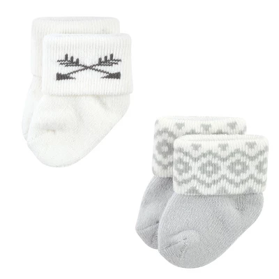 Hudson Baby Cotton Rich Newborn And Terry Socks, Gray Arrows 12-Pack 5 Hudson Baby Cotton Rich Newborn And Terry Socks, Gray Arrows 12-Pack - Image 5