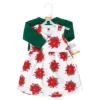 Hudson Baby Infant And Toddler Girl Cotton Dress And Cardigan Set, Poinsettia