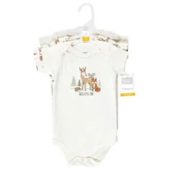 Hudson Baby Unisex Baby Cotton Bodysuits, Forest Animals 3-Pack