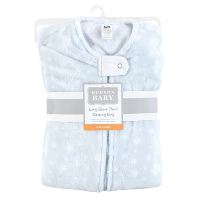 Hudson Baby Infant Boy Plush Sleeping Bag, Sack, Blanket, Blue Stars 1 Hudson Baby Infant Boy Plush Sleeping Bag, Sack, Blanket, Blue Stars