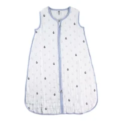 Hudson Baby Infant Boy Muslin Cotton Sleeveless Wearable Sleeping Bag, Sack, Blanket, Anchor