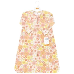 Hudson Baby Infant Girl Long Sleeve Cotton Jersey Sleeping Bag, Sack, Blanket, Peace Love And Flowers