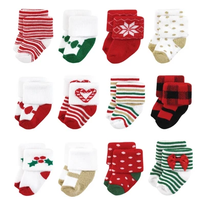 Hudson Baby Infant Girls Cotton Rich Newborn And Terry Socks, 12 Days Of Christmas Girl 8 Hudson Baby Infant Girls Cotton Rich Newborn And Terry Socks, 12 Days Of Christmas Girl - Image 8