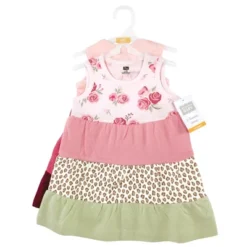 Hudson Baby Baby Girls Cotton Dresses, Blush Rose Leopard