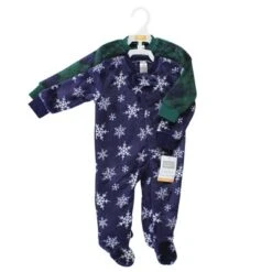 Hudson Baby Plush Sleep And Play, Navy Snowflake