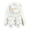 Hudson Baby Unisex Baby Trapper Hat, Mitten And Bootie Set, Cream Bear