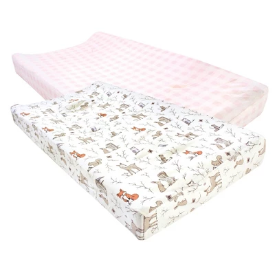 Hudson Baby Infant Girl Cotton Changing Pad Cover, Enchanted Forest, One Size 2 Hudson Baby Infant Girl Cotton Changing Pad Cover, Enchanted Forest, One Size - Image 2