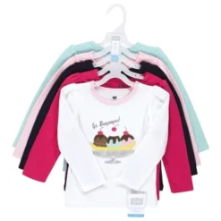Hudson Baby Infant And Toddler Girl Long Sleeve T-Shirts, Ice Cream Dino