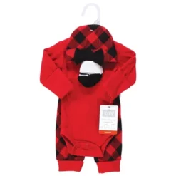 Hudson Baby Girls Thermal Preemie Layette Set 4pc Long Sleeve Outfit, Girl Buffalo Plaid, Preemie
