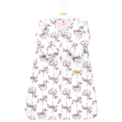 Hudson Baby Infant Girl Long Sleeve Plush Faux Fur Sleeping Bag, Wearable Blanket, Carousel Horse 1 Hudson Baby Infant Girl Long Sleeve Plush Faux Fur Sleeping Bag, Wearable Blanket, Carousel Horse