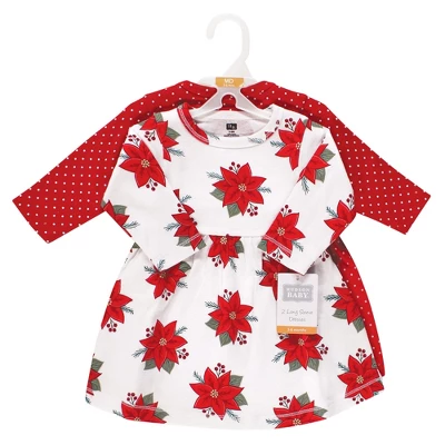 Hudson Baby Infant And Toddler Girl Cotton Dresses, Poinsettia Dot 1 Hudson Baby Infant And Toddler Girl Cotton Dresses, Poinsettia Dot