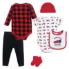 Hudson Baby Infant Boy Cotton Layette Set, Christmas Tree