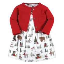 Hudson Baby Infant And Toddler Girl Cotton Dress And Cardigan Set, Red Winter Forest -Hudson Baby Store GUEST 95ab94d5 8bf4 4304 ba65 9260dbfdc70e