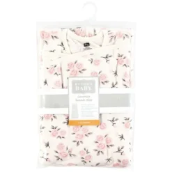Hudson Baby Infant Girl Convertible Swaddle Sleep Sack, Neutral Pink Floral