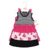 Hudson Baby Infant And Toddler Girl Cotton Dresses, Pink Black Roses