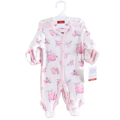 Hudson Baby Infant Girl Cotton Preemie Snap Sleep And Play 3pk, Basic Pink Floral, Preemie 1 Hudson Baby Infant Girl Cotton Preemie Snap Sleep And Play 3pk, Basic Pink Floral, Preemie