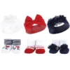 Hudson Baby Infant Girl 12Pc Headband And Socks Giftset, Navy Red Navy Gingham, One Size