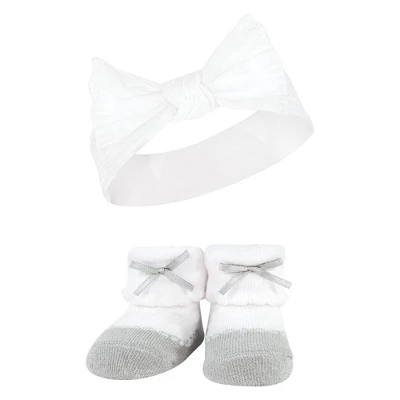 Hudson Baby Infant Girls Headband And Socks Giftset, Pink White, One Size 3 Hudson Baby Infant Girls Headband And Socks Giftset, Pink White, One Size - Image 3