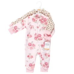 Hudson Baby Toddler Girls Plush Jumpsuits, Blush Rose