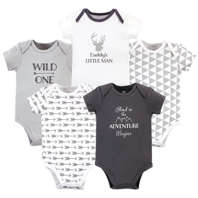 Hudson Baby Cotton Bodysuits 5pk, And So The Adventure Begins 2 Hudson Baby Cotton Bodysuits 5pk, And So The Adventure Begins - Image 2