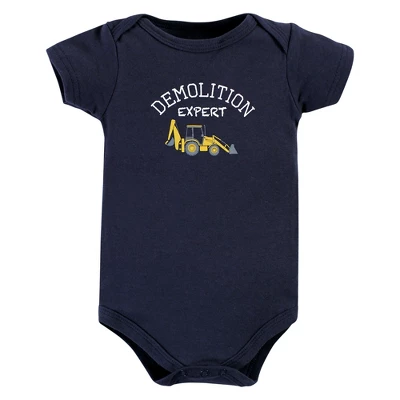 Hudson Baby Infant Boy Cotton Bodysuits, Construction 3-Pack 4 Hudson Baby Infant Boy Cotton Bodysuits, Construction 3-Pack - Image 4