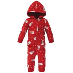 Hudson Baby Infant Fleece Jumpsuits, Coveralls, And Playsuits 2pk, Santa Snowman