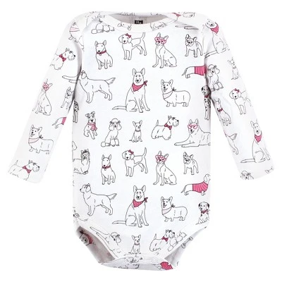 Hudson Baby Infant Girl Cotton Long-Sleeve Bodysuits, Girl Dogs 7-Pack 5 Hudson Baby Infant Girl Cotton Long-Sleeve Bodysuits, Girl Dogs 7-Pack - Image 5