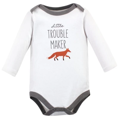 Hudson Baby Infant Boy Cotton Long-Sleeve Bodysuits, Little Fox 4 Hudson Baby Infant Boy Cotton Long-Sleeve Bodysuits, Little Fox - Image 4