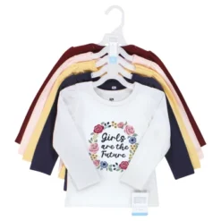 Hudson Baby Infant And Toddler Girl Long Sleeve T-Shirts, Girls World
