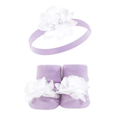 Hudson Baby Infant Girl Headband And Socks Giftset, Pink Lilac, One Size 6 Hudson Baby Infant Girl Headband And Socks Giftset, Pink Lilac, One Size - Image 6