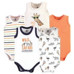 Hudson Baby Infant Boy Cotton Sleeveless Bodysuits 5pk, Wild Safari 11 Hudson Baby Infant Boy Cotton Sleeveless Bodysuits 5pk, Wild Safari -Hudson Baby Store GUEST a4b95b88 48e3 417b 81c4 f92681bd429b