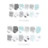 Hudson Baby Unisex Baby Grow With Me Cotton Terry Socks, Mom Dad Gray Mint, 0-6 And 6-12 Months