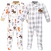 Hudson Baby Boy Baby Fleece Zipper Sleep And Play 2pk, Woodland