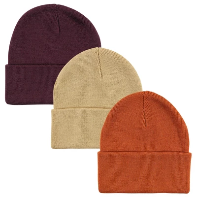 Hudson Baby Family Knit Cuffed Beanie 3pk, Rust 5 Hudson Baby Family Knit Cuffed Beanie 3pk, Rust - Image 5