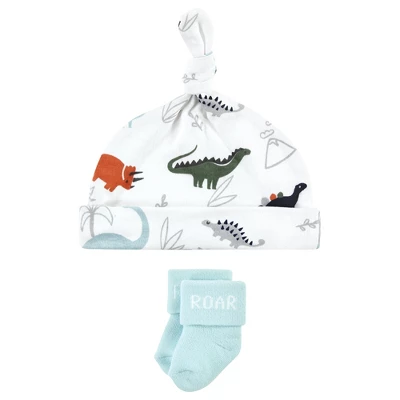 Hudson Baby Infant Boy Cap And Socks Set, Dinosaur, 0-9 Months 2 Hudson Baby Infant Boy Cap And Socks Set, Dinosaur, 0-9 Months - Image 2