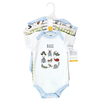 Hudson Baby Unisex Baby Cotton Bodysuits, Bugs 5-Pack 1 Hudson Baby Unisex Baby Cotton Bodysuits, Bugs 5-Pack