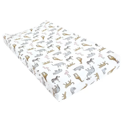 Hudson Baby Infant Girl Changing Pad Cover, Modern Pink Safari, One Size 2 Hudson Baby Infant Girl Changing Pad Cover, Modern Pink Safari, One Size - Image 2