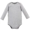 Hudson Baby Cotton Long-Sleeve Bodysuits 5pk, Gray Penguin