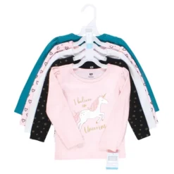 Hudson Baby Infant And Toddler Girl Long Sleeve T-Shirts, Unicorn Rainbow