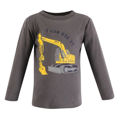 Hudson Baby Infant And Toddler Boy Long Sleeve T-Shirts, Construction Dino 4 Hudson Baby Infant And Toddler Boy Long Sleeve T-Shirts, Construction Dino - Image 4