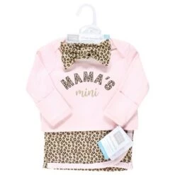 Hudson Baby Infant Girl Gown, Swaddle Blanket And Cap Or Headband, Leopard Mamas Mini, 0-6 Months