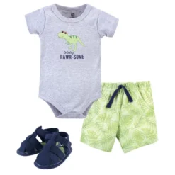 Hudson Baby Infant Boy Cotton Bodysuit, Shorts And Shoe 3pc Set, Rawr-Some Dino -Hudson Baby Store GUEST af0ad9af 17d2 40ae 9388 d870edb766eb